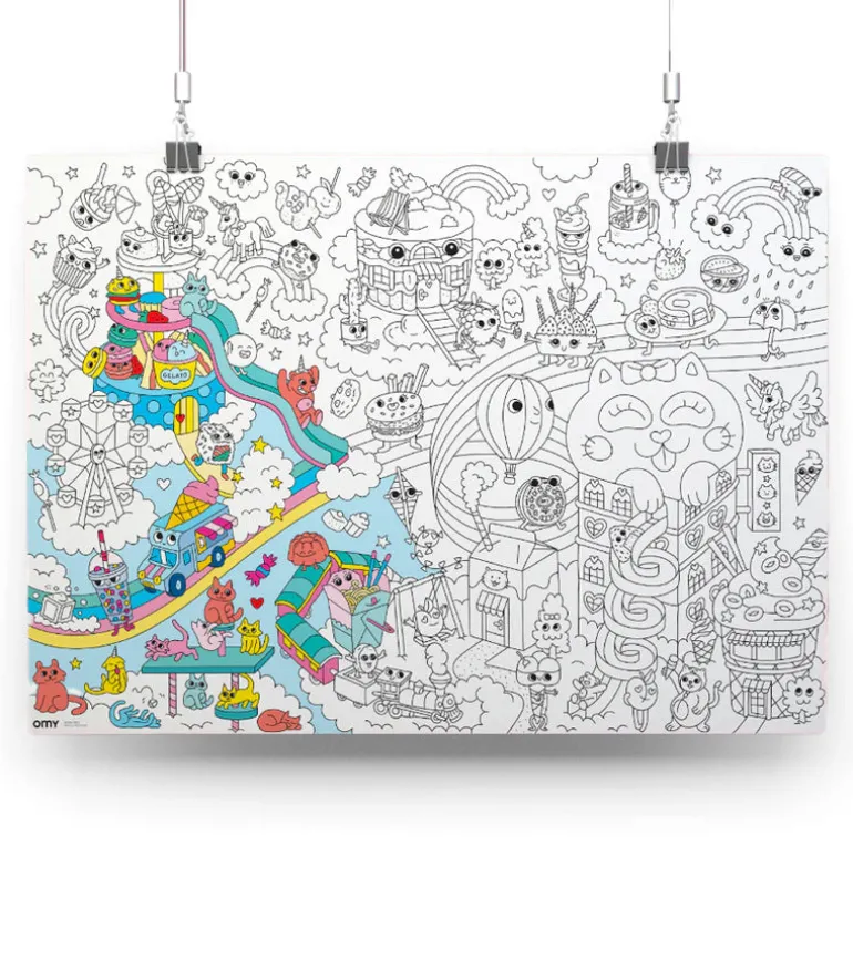 Poster géant à colorier - Kawaii
